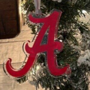Color Shock Alabama Crimson Tide A Logo Acrylic Ornament Christmas NWT